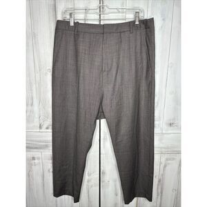 Womens Nili Lotan Paris Drop Crotch Gray Virgin Wool Baggy Cropped Ankle Pants 8